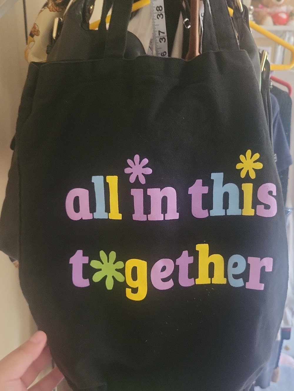 Tote Bag Colorful 'all in this together' Print